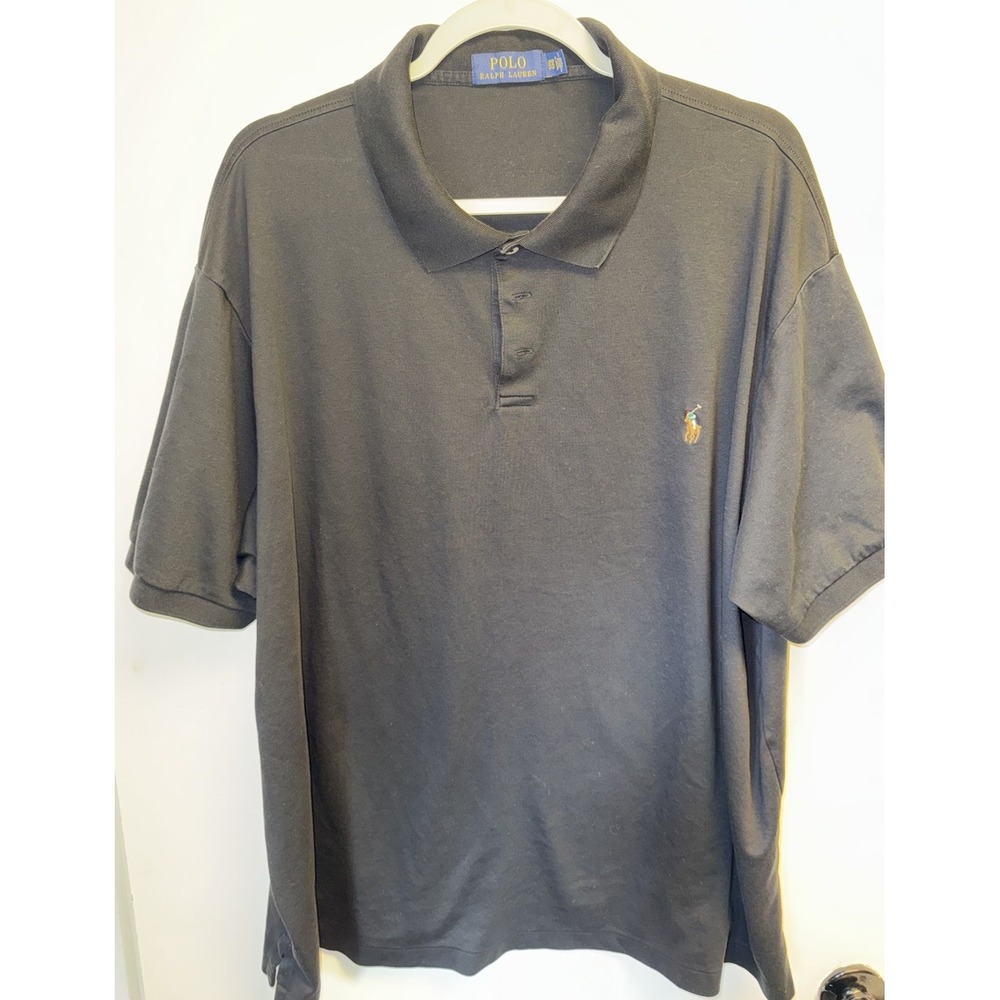 Polo Ralph Lauren Polo Shirt Mens 3XB Black Stretch Golf Preppy Horse